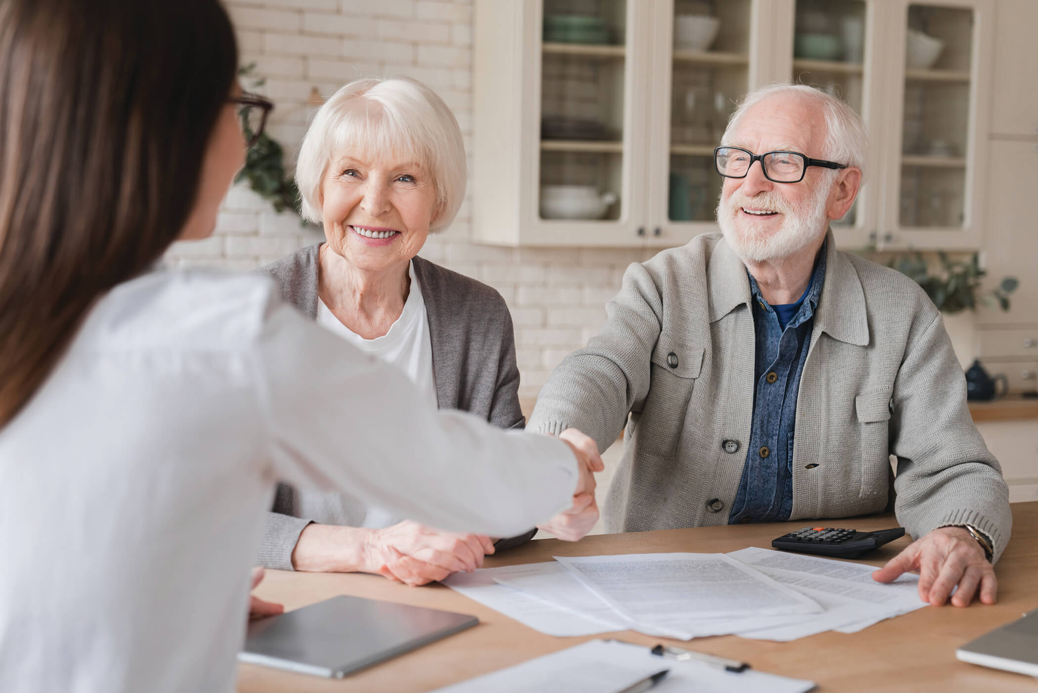Senior clients consulting with a lawyer